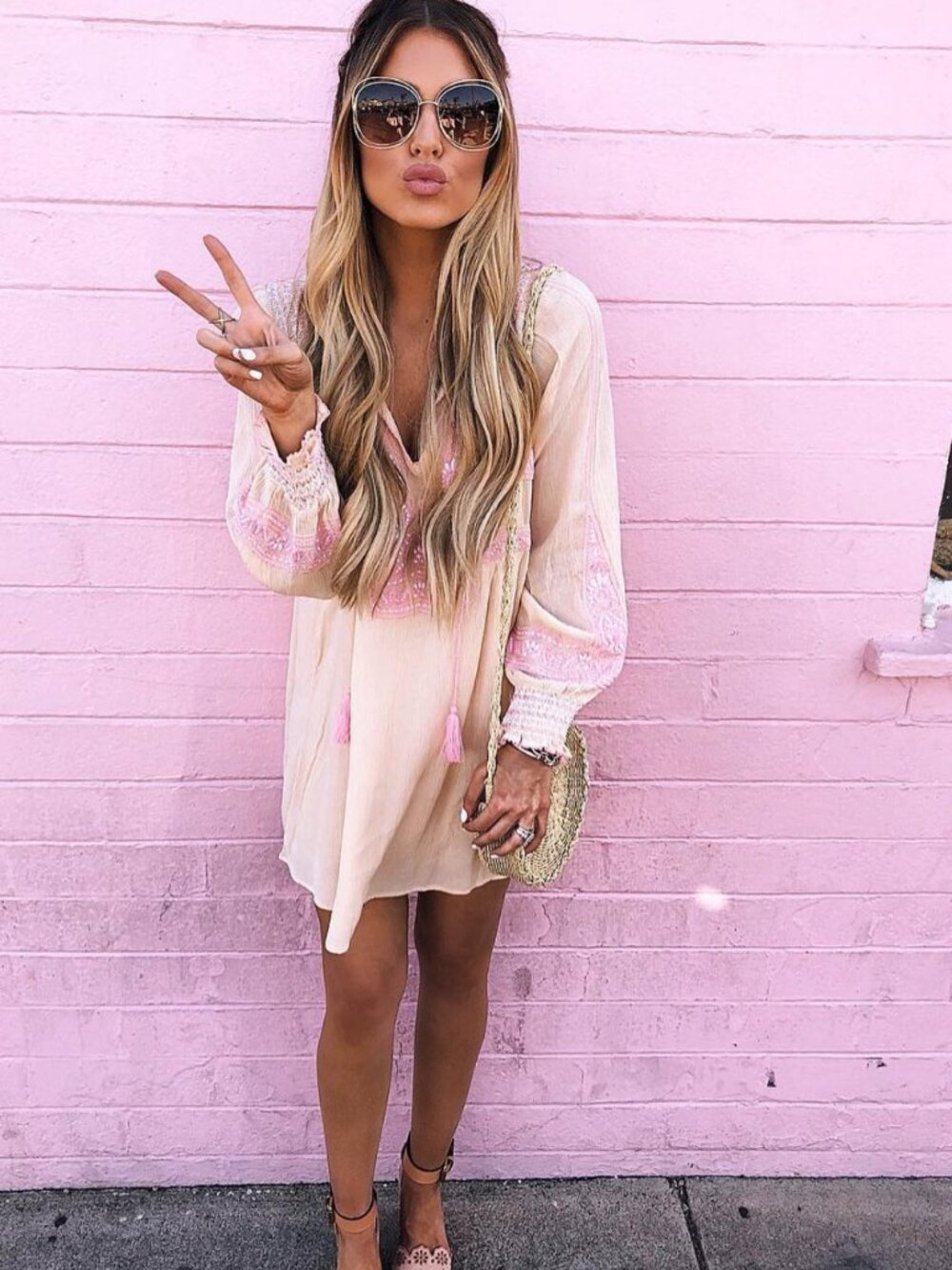 Free People Wind Willow Embroidered Mini Dress - Size M - Picture 1 of 6